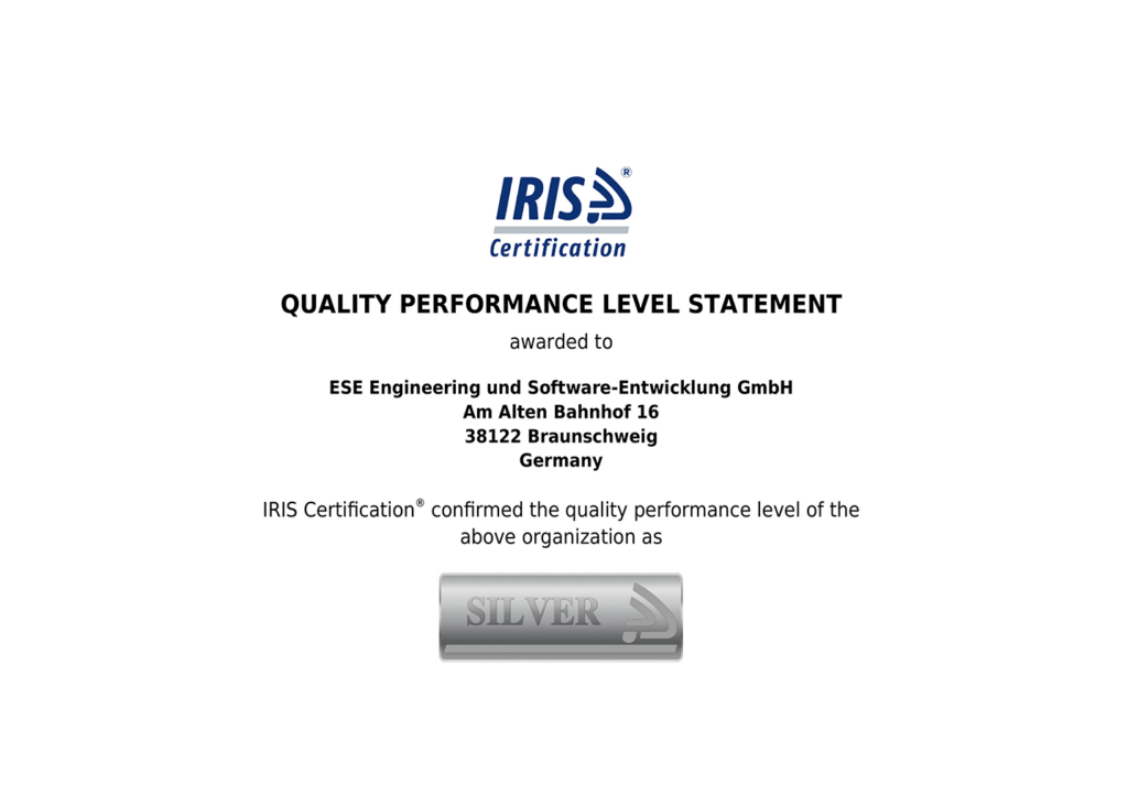 ESE GmbH | IRIS-Zertifizierung der ESE GmbH
